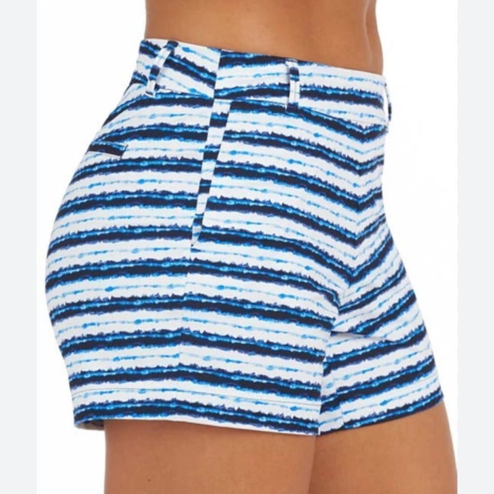 Spanx sunshine shorts in blue painted stripe 4”size XL - Picture 1 of 8